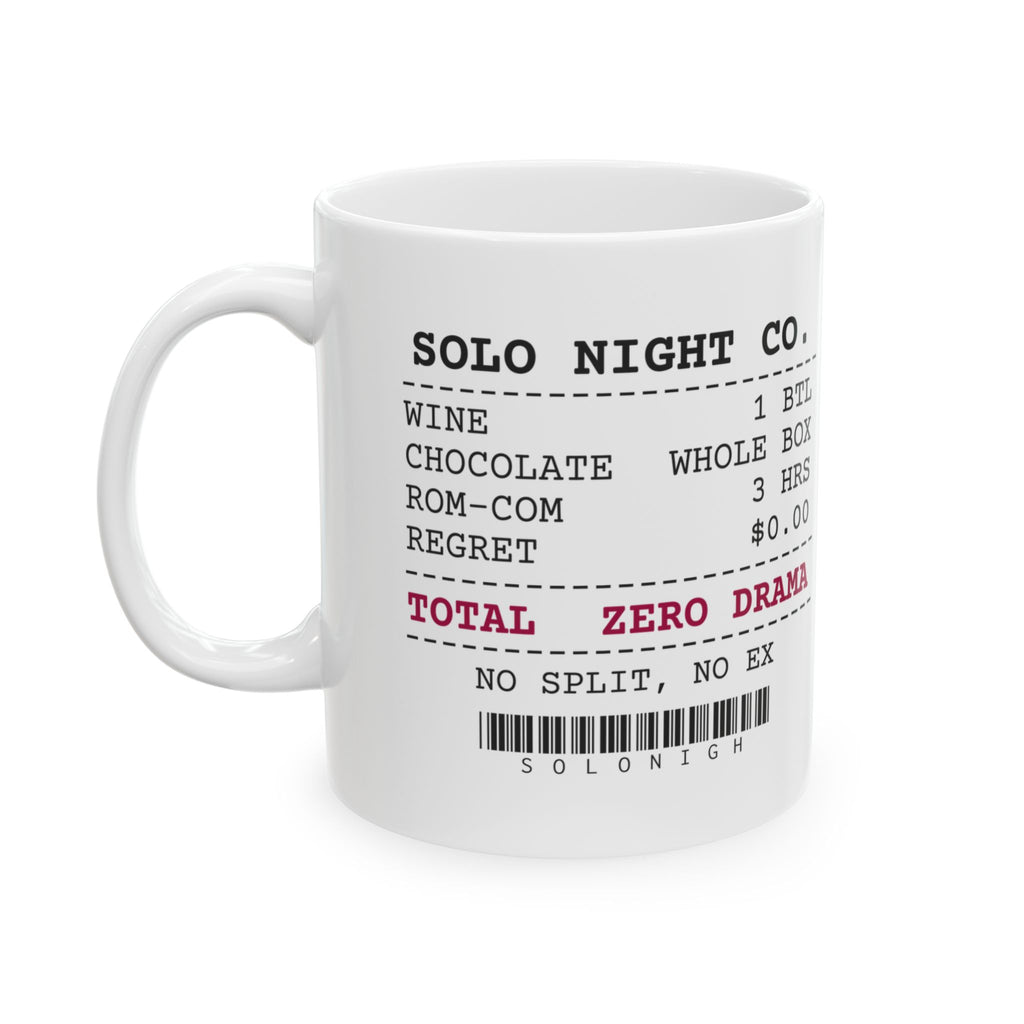 Funny Single Coffee Mug Solo Night Receipt Wine Chocolate For Her