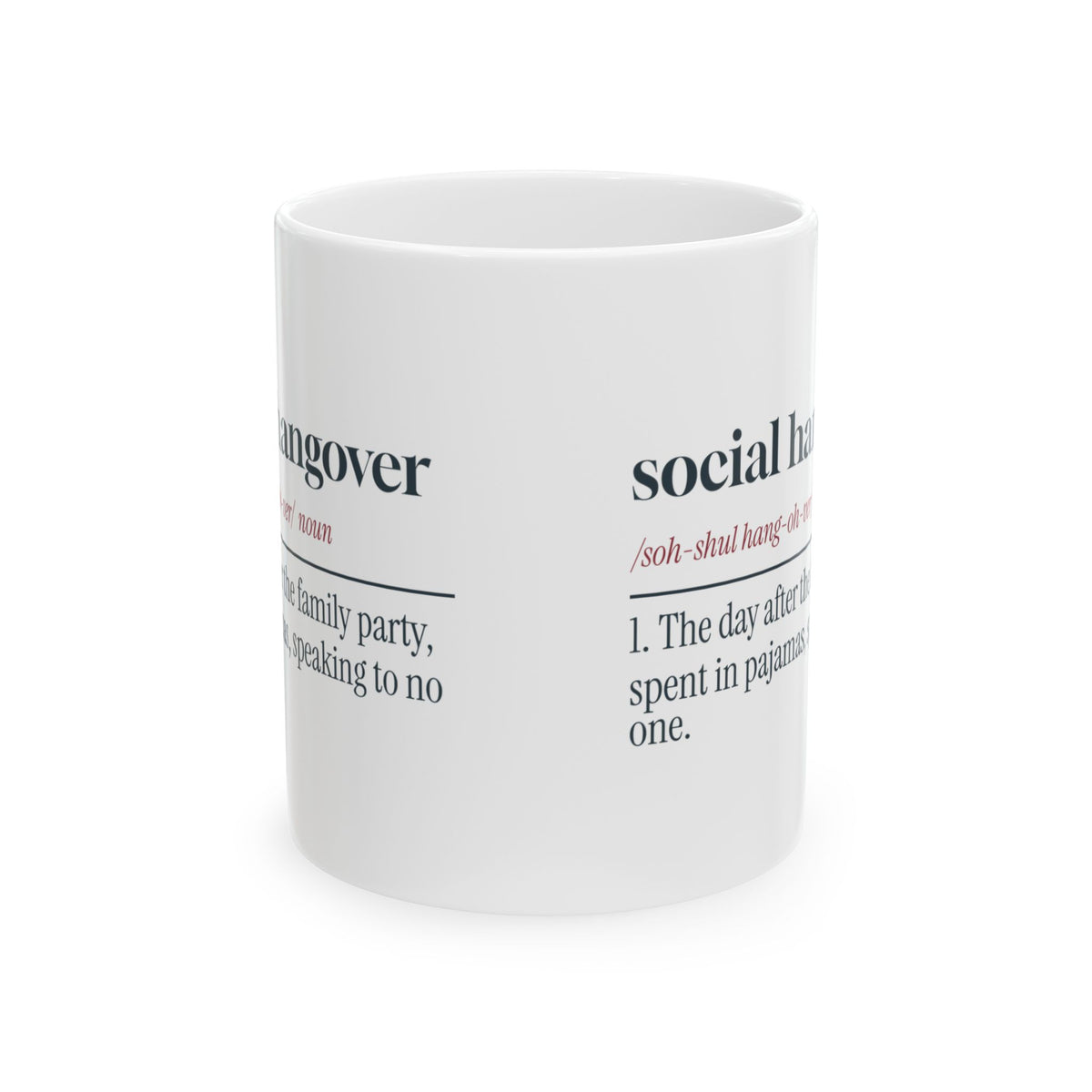 Funny Christmas Coffee Mug Social Hangover Definition For Introverts