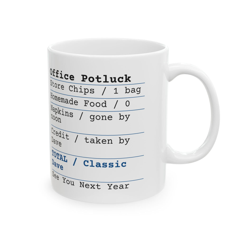 Funny Office Potluck Receipt Coffee Mug Cookout For Coworker