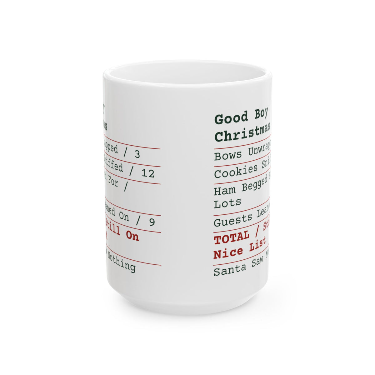Funny Dog Christmas Coffee Mug Good Boy Receipt For Dog Owners