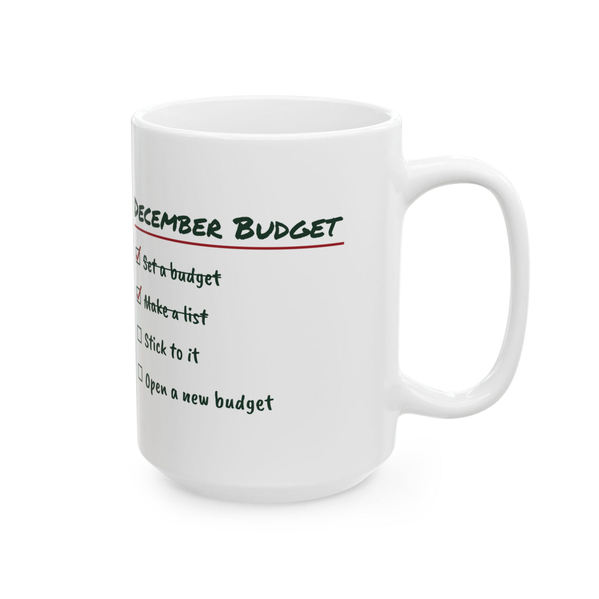 Funny Christmas Coffee Mug December Budget Open A New Budget Checklist