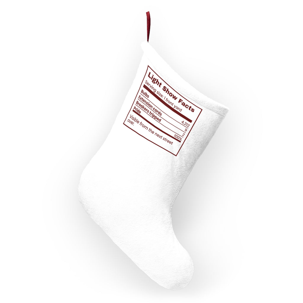 Funny Christmas Dad Christmas Stocking Light Show Facts Nutrition Label