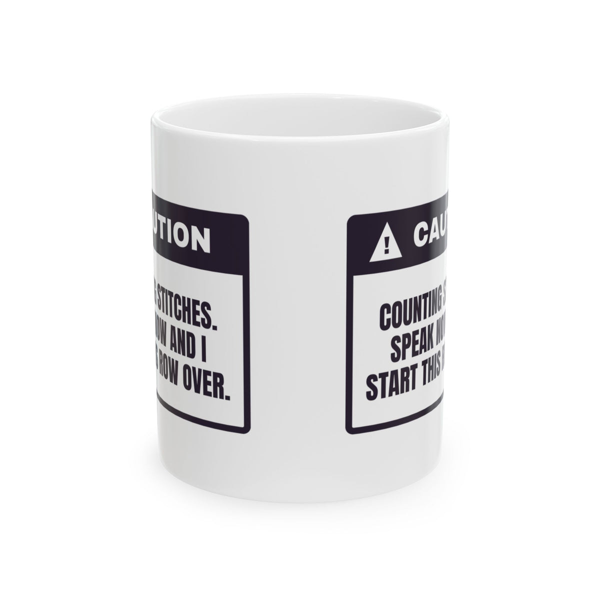 Funny Knitter Coffee Mug Counting Stitches Please Hold Warning