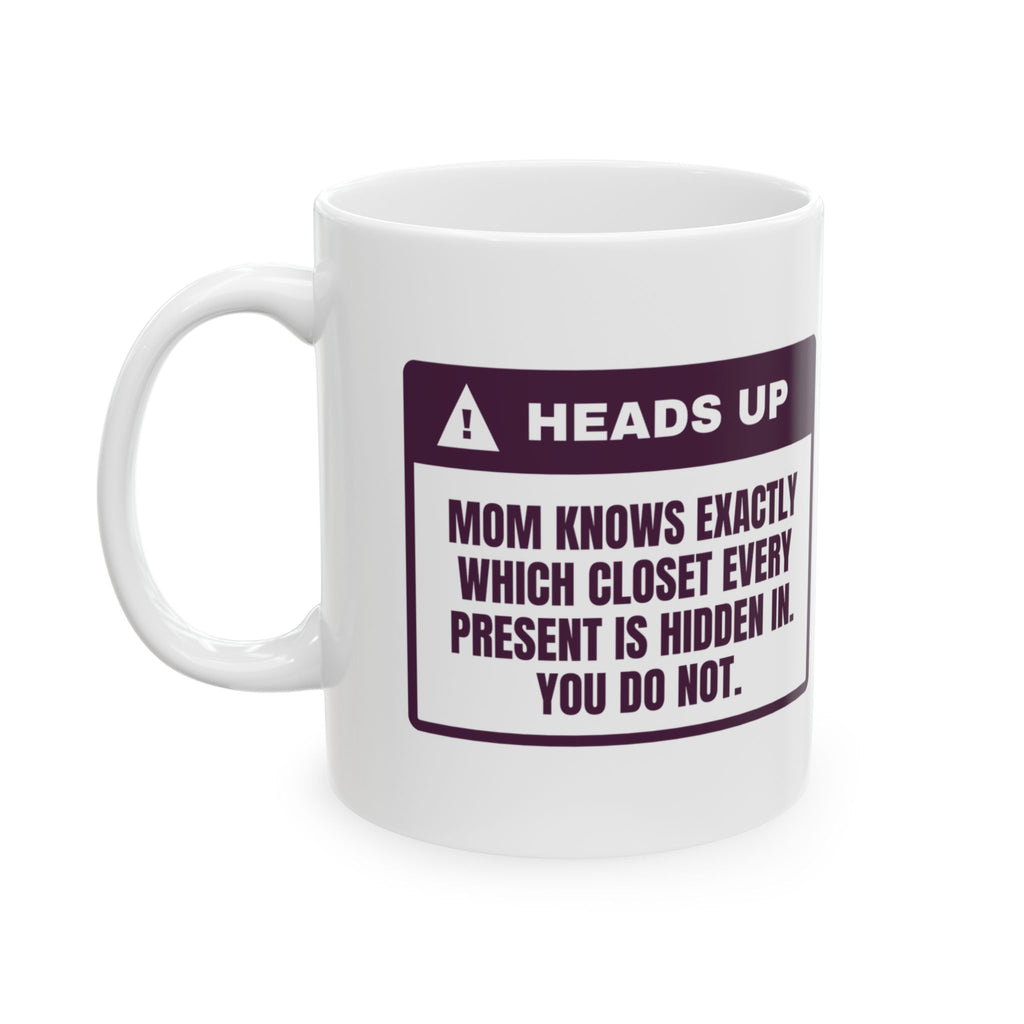 Funny Christmas Mom Coffee Mug Mom Knows Which Closet You Do Not