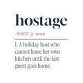 Funny Christmas Sticker For Host Hostage Dictionary Definition