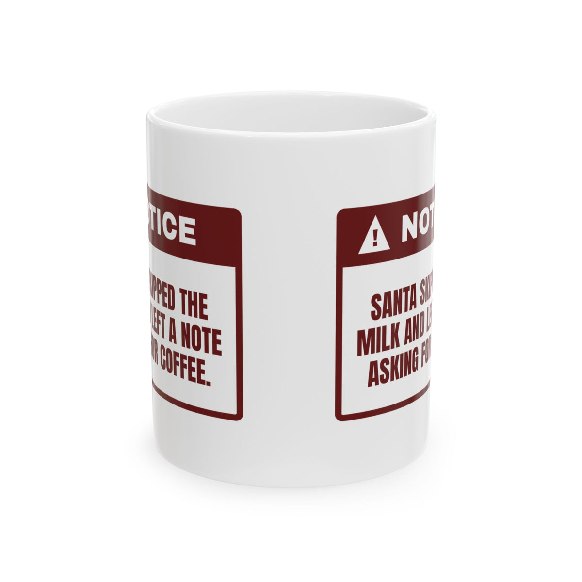 Funny Christmas Coffee Mug Santa Wants Coffee Not Milk