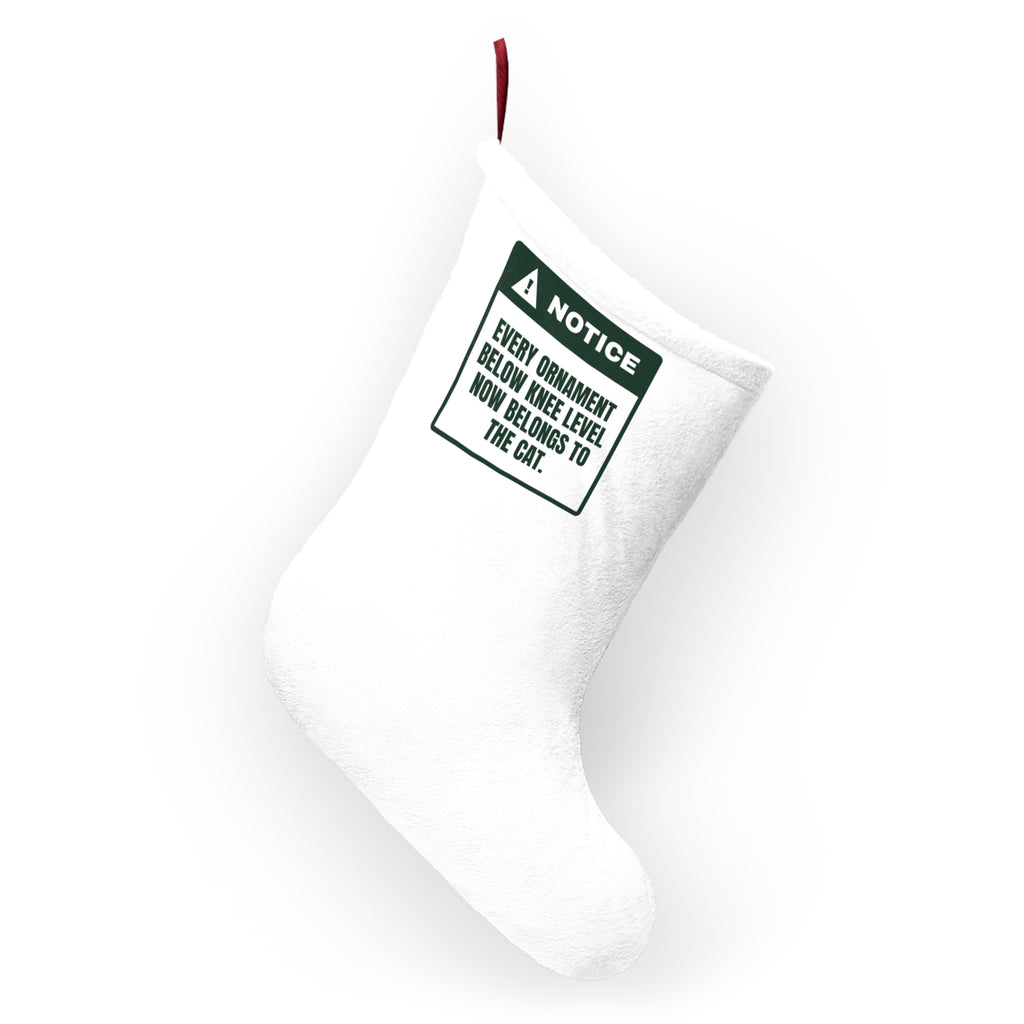 Funny Cat Christmas Stocking Ornaments Below Knee Level Notice