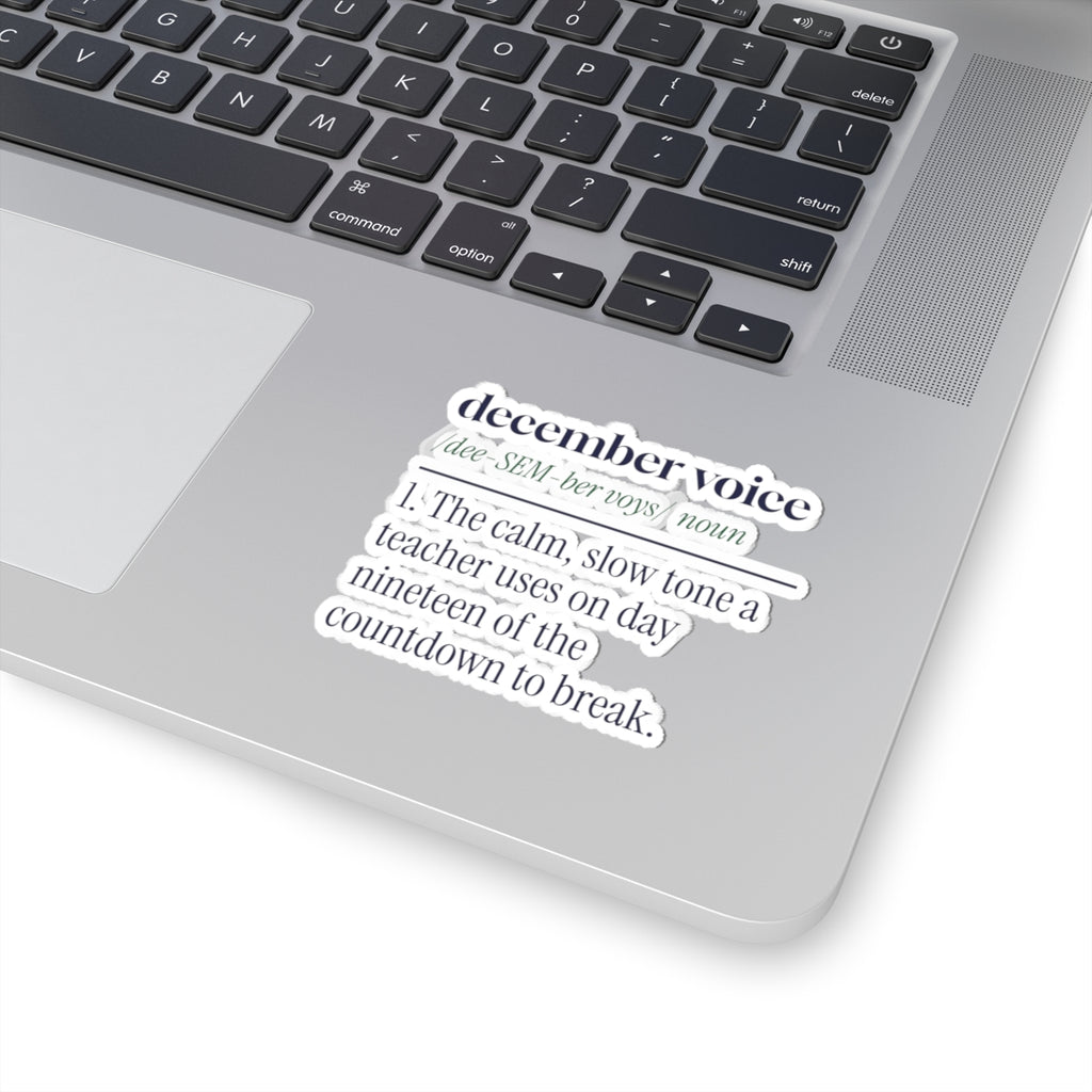 Funny Christmas Teacher Sticker December Voice Dictionary Definition
