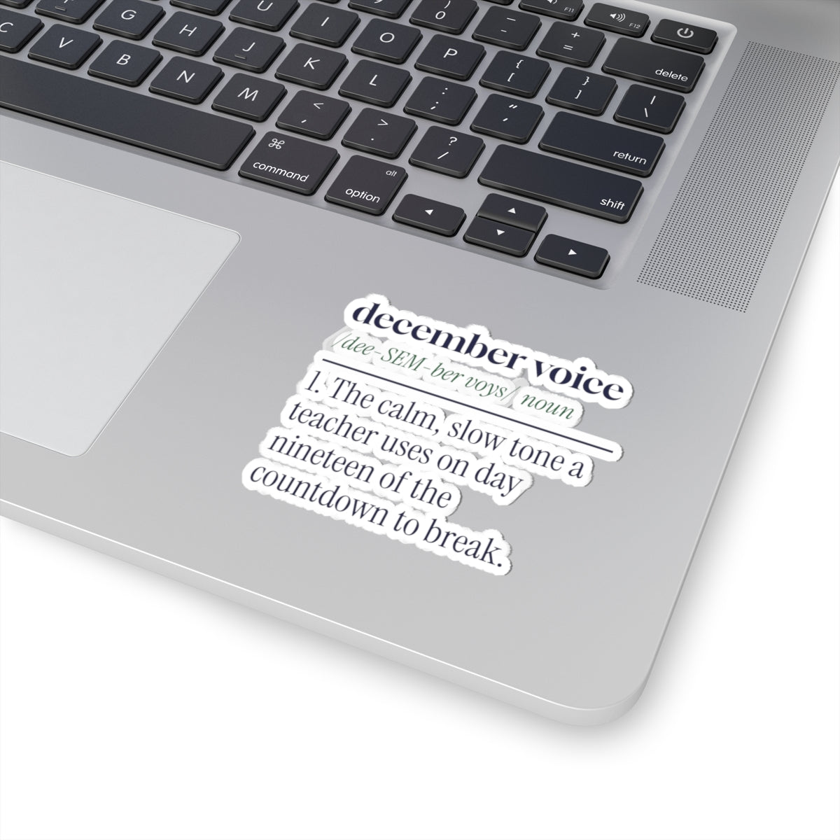 Funny Christmas Teacher Sticker December Voice Dictionary Definition