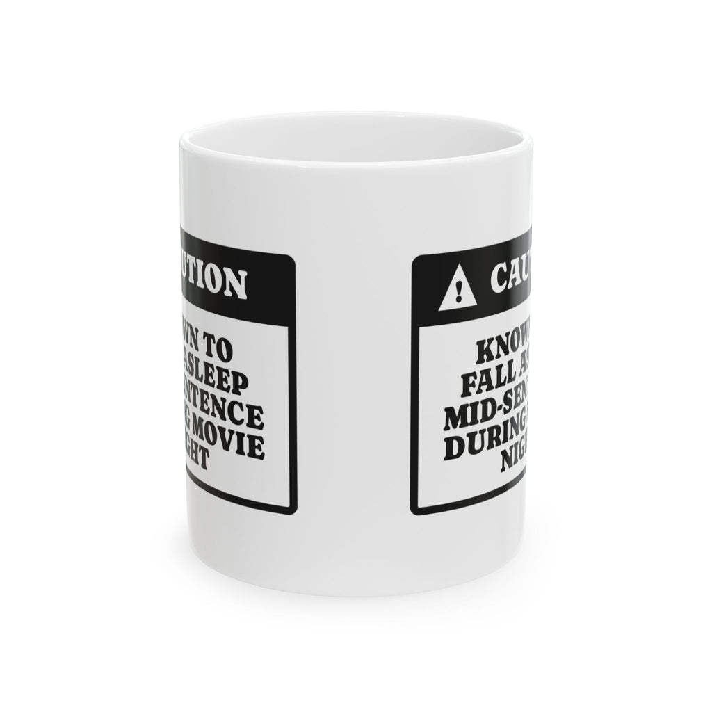 Funny Dad Coffee Mug Caution Falls Asleep Mid Sentence For Dads