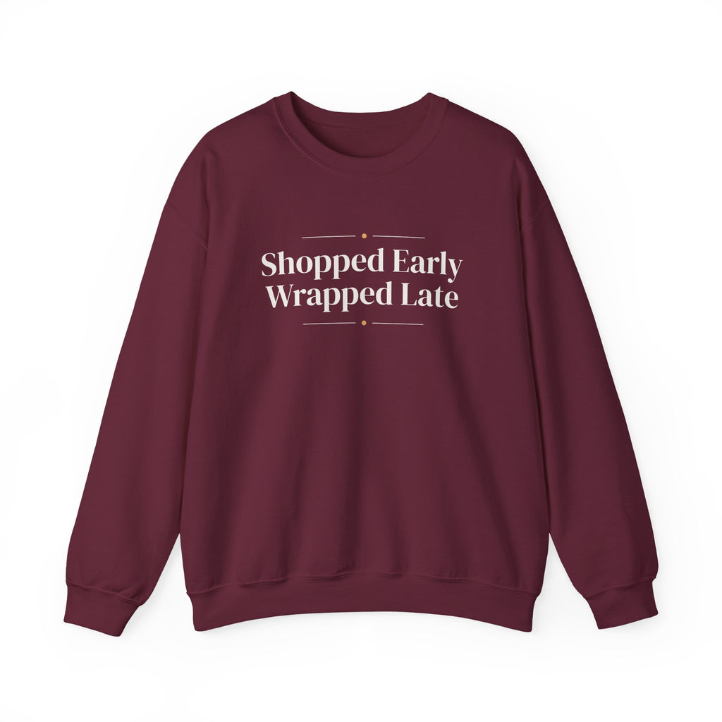 Funny Christmas Shopping Sweatshirt Shopped Early Wrapped Late