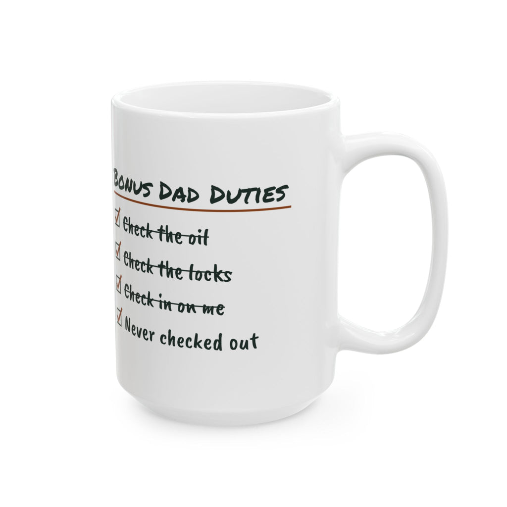 Bonus Dad Duties Coffee Mug Funny Checklist For Stepdads