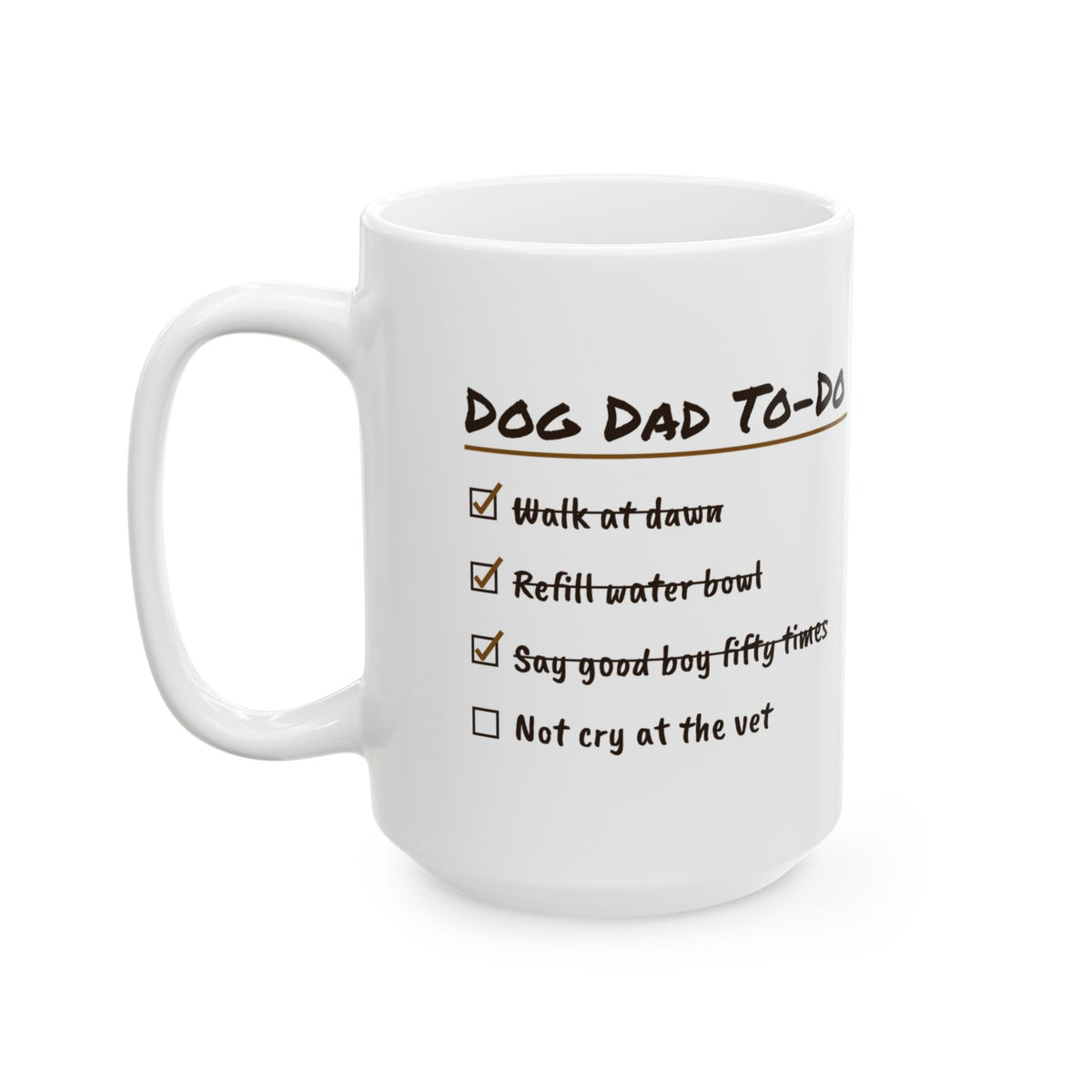 Funny Dog Dad Coffee Mug Checklist To-Do For Dog Dads
