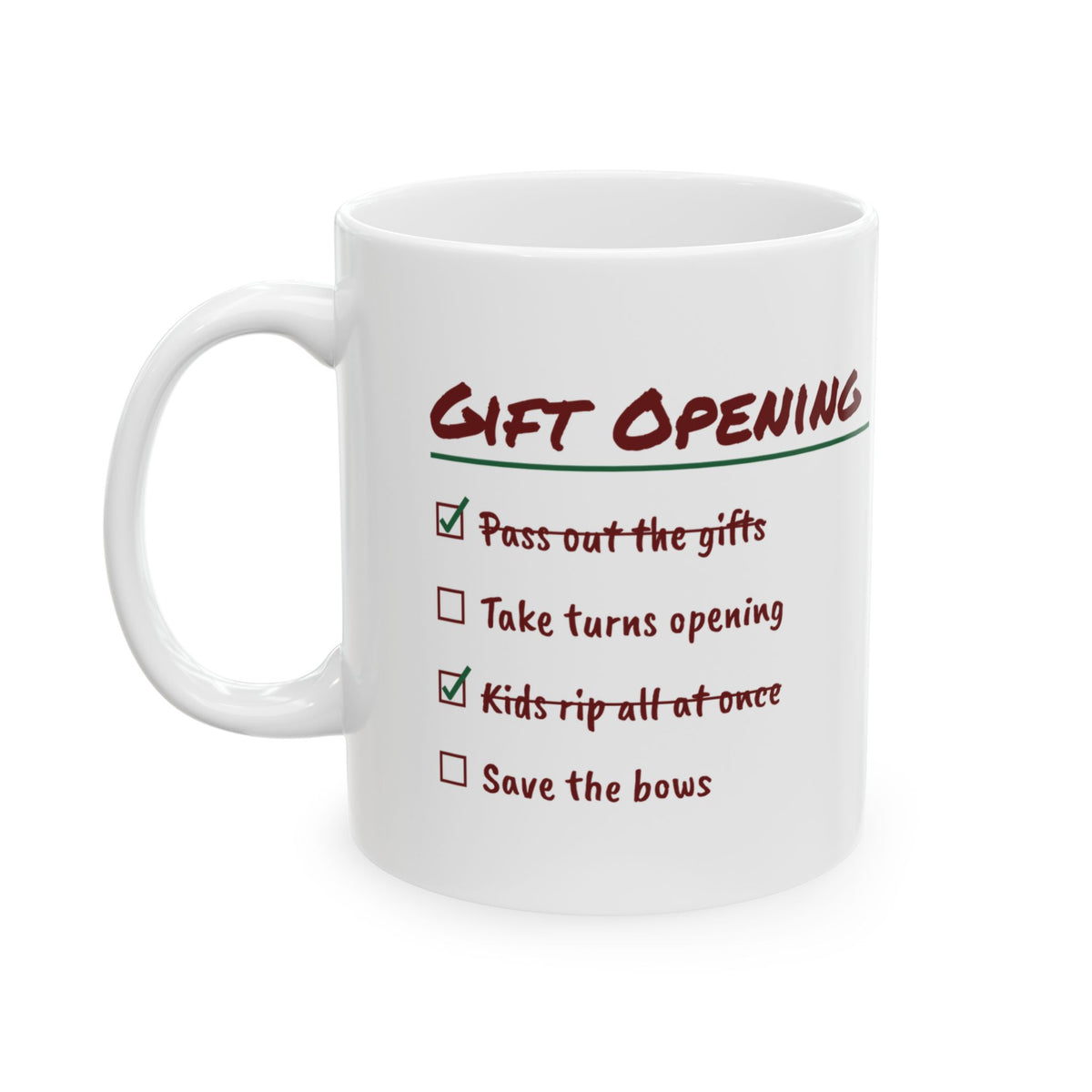 Funny Christmas Family Mug Take Turns Opening Kids Rip All At Once