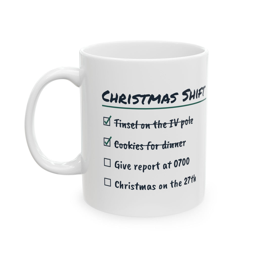 Funny Christmas Nurse Coffee Mug Christmas Shift Checklist