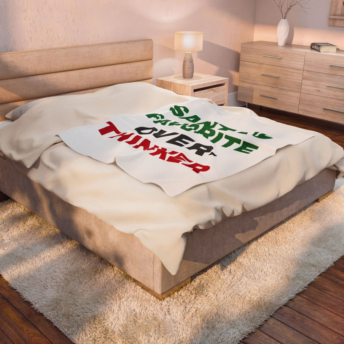 Funny Christmas Throw Blanket Santas Favorite Overthinker