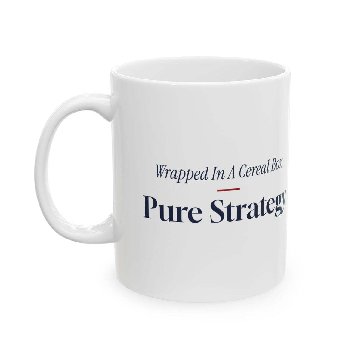 Funny White Elephant Coffee Mug Wrapped In A Cereal Box Pure Strategy