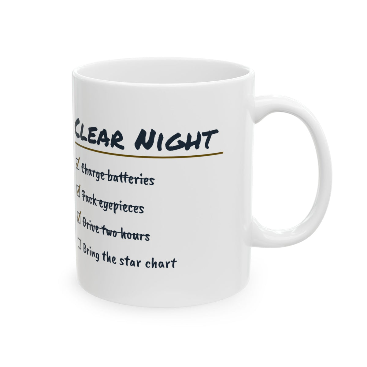 Funny Astronomy Coffee Mug Clear Night Checklist Amateur Astronomer
