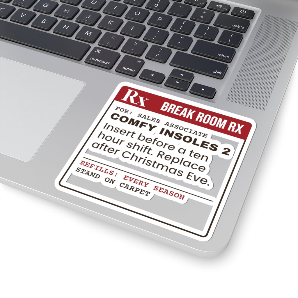 Funny Retail Holiday Sticker Comfy Insoles Prescription Label