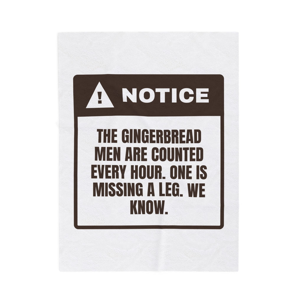 Funny Christmas Cookie Throw Blanket Gingerbread Men Counted Notice