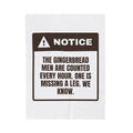 Funny Christmas Cookie Throw Blanket Gingerbread Men Counted Notice