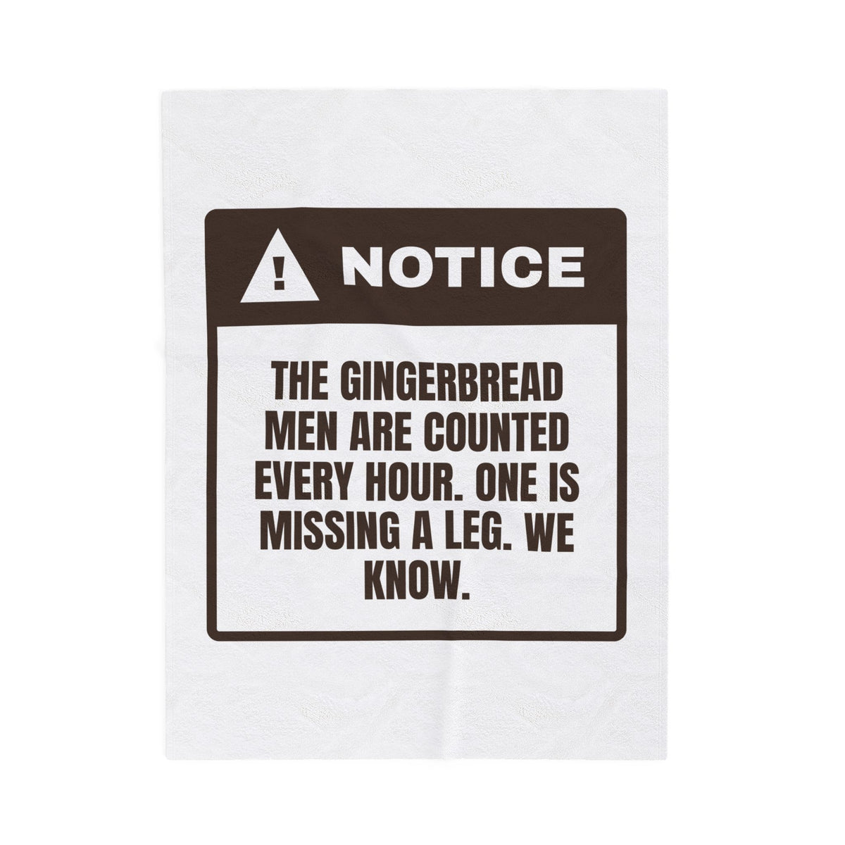 Funny Christmas Cookie Throw Blanket Gingerbread Men Counted Notice