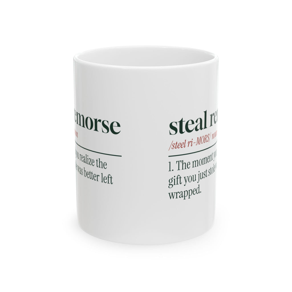 Funny White Elephant Coffee Mug Steal Remorse Dictionary Definition