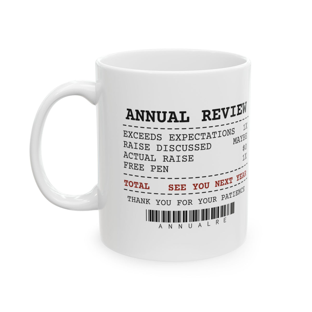 Annual Review Receipt Coffee Mug For Coworkers