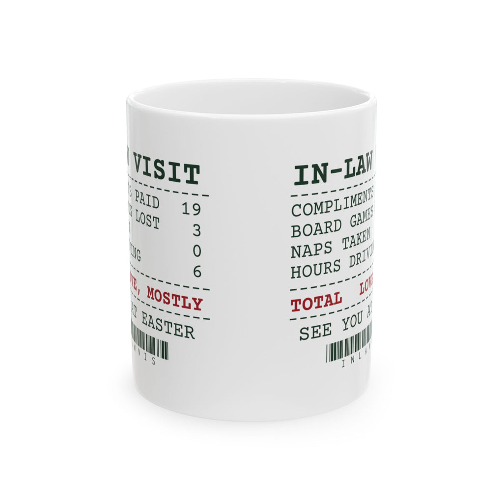 Funny Christmas In Laws Coffee Mug In-Law Visit Receipt