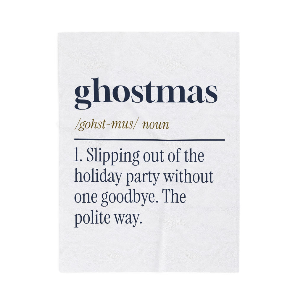 Funny Christmas Introvert Throw Blanket Ghostmas Dictionary Definition