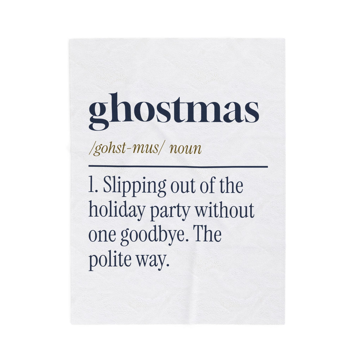 Funny Christmas Introvert Throw Blanket Ghostmas Dictionary Definition