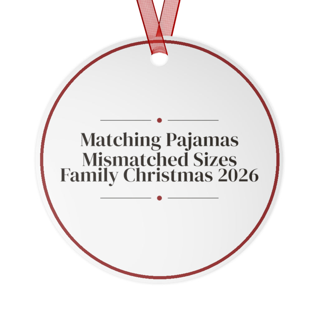 Funny Family Christmas Ornament 2026 Matching Pajamas Mismatched Sizes