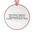 Funny Family Christmas Ornament 2026 Matching Pajamas Mismatched Sizes