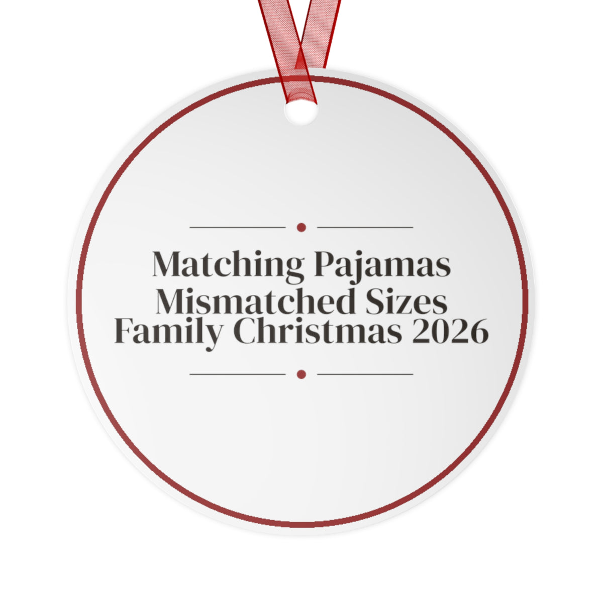Funny Family Christmas Ornament 2026 Matching Pajamas Mismatched Sizes