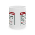 Funny Hot Cocoa Coffee Mug Mint Cocoa Prescription Label