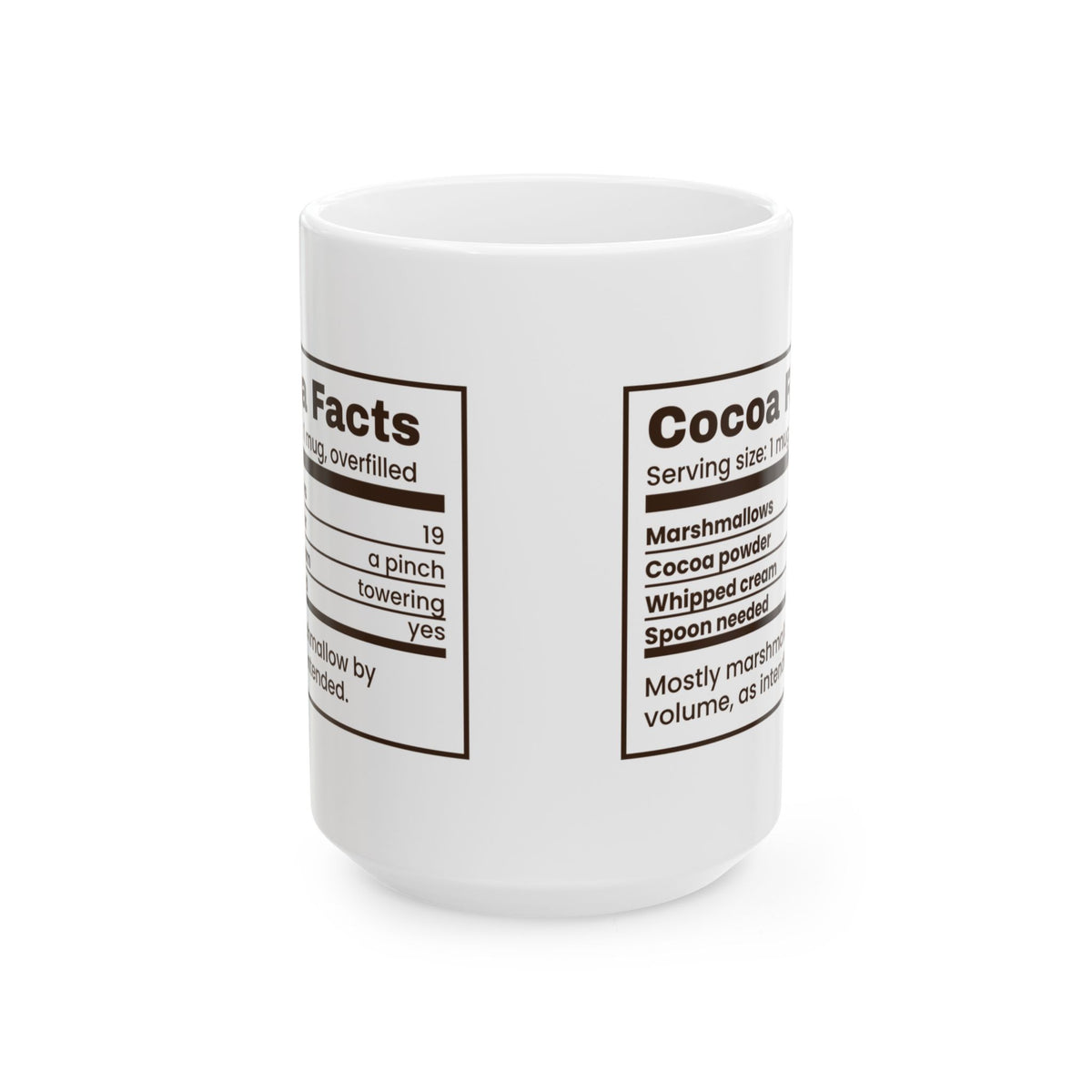 Funny Hot Cocoa Christmas Coffee Mug Cocoa Facts Marshmallows 19