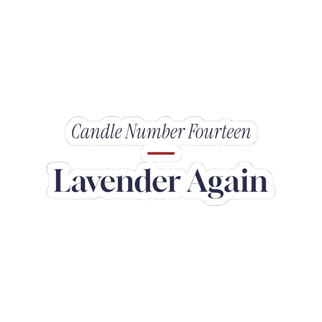 Funny Christmas Teacher Sticker Candle Number Fourteen Lavender Again
