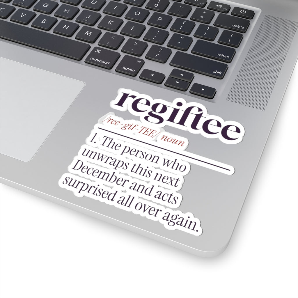 Funny White Elephant Sticker Regiftee Definition For Gift Swaps