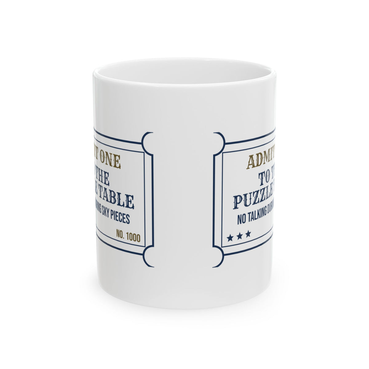 Puzzle Coffee Mug Admit One No Talking During Sky