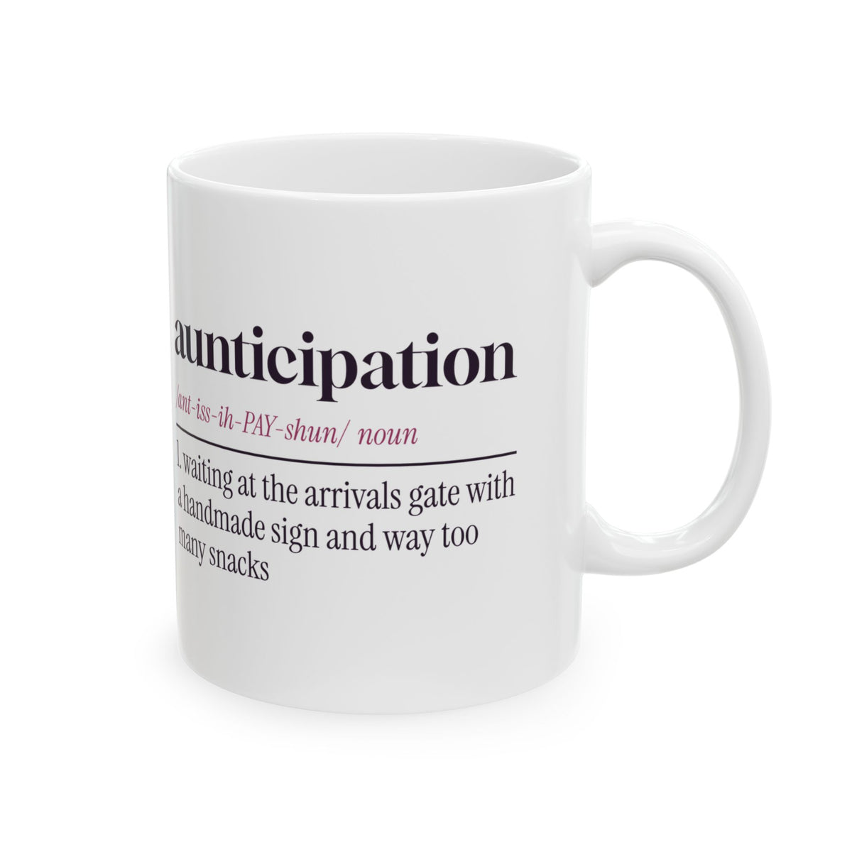 Funny Aunt Coffee Mug Aunticipation Dictionary Definition For Aunts
