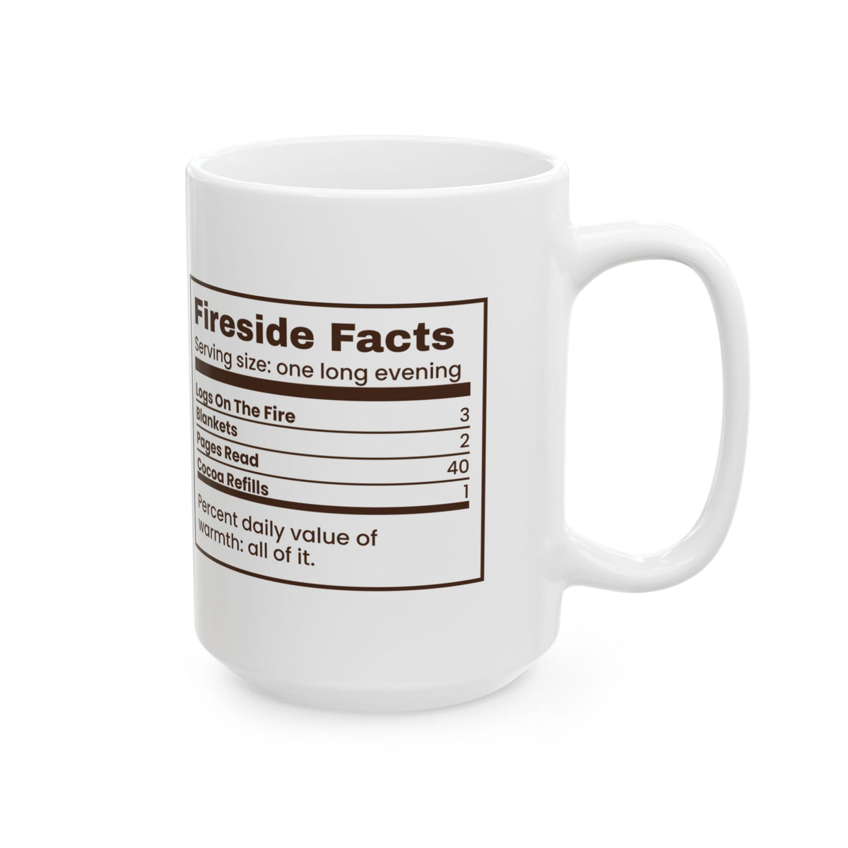 Christmas Coffee Mug Fireside Facts Cozy Winter Reading Cup