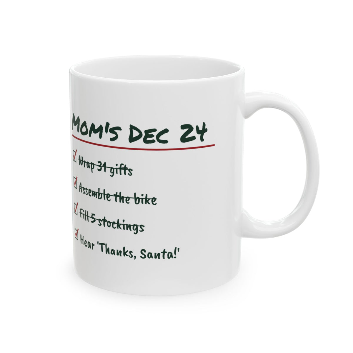 Funny Christmas Coffee Mug Mom's Christmas Eve Checklist For Mom