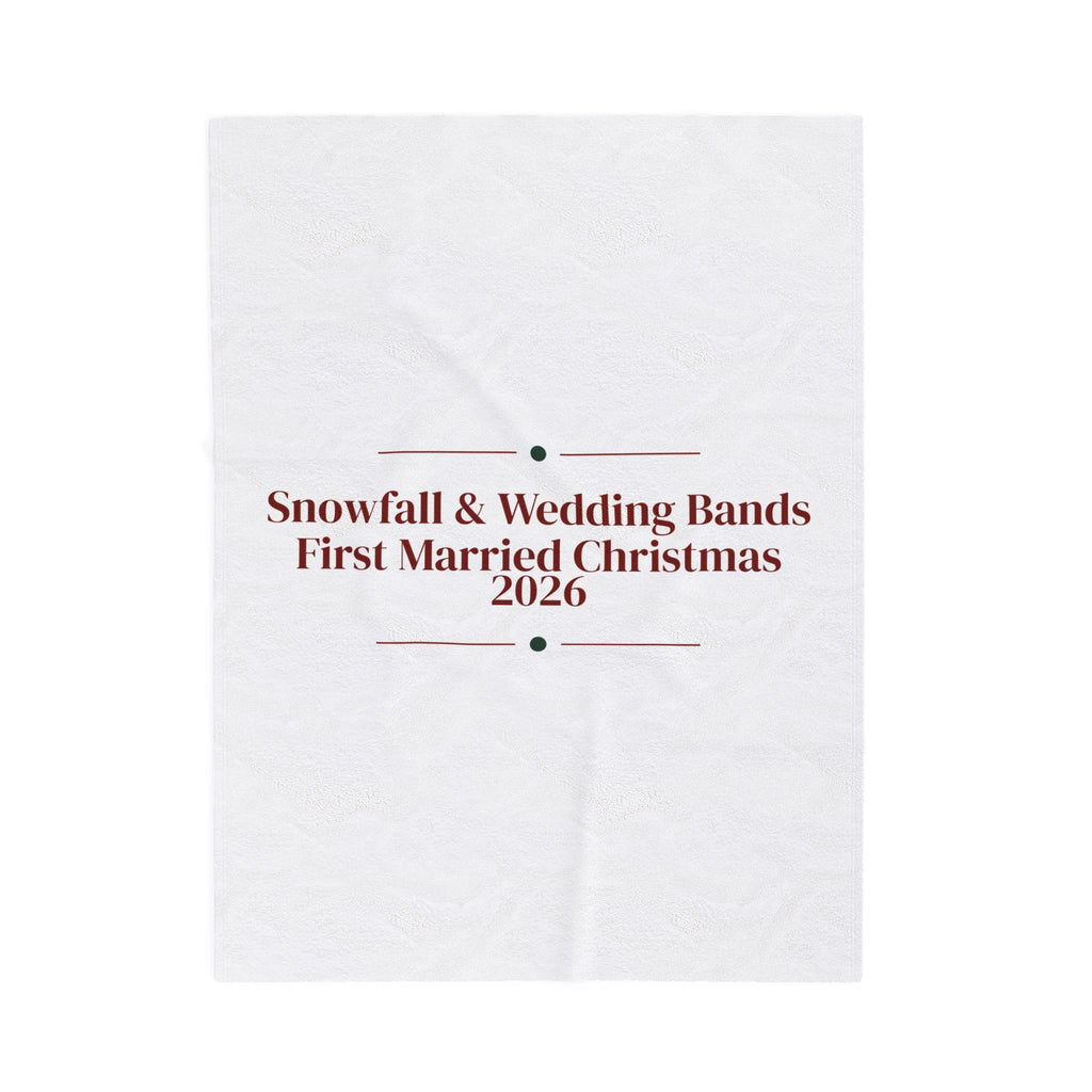 First Married Christmas Throw Blanket 2026 Snowfall And Wedding Bands