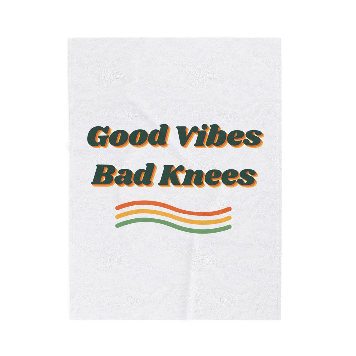 Funny Retro Throw Blanket Good Vibes Bad Knees