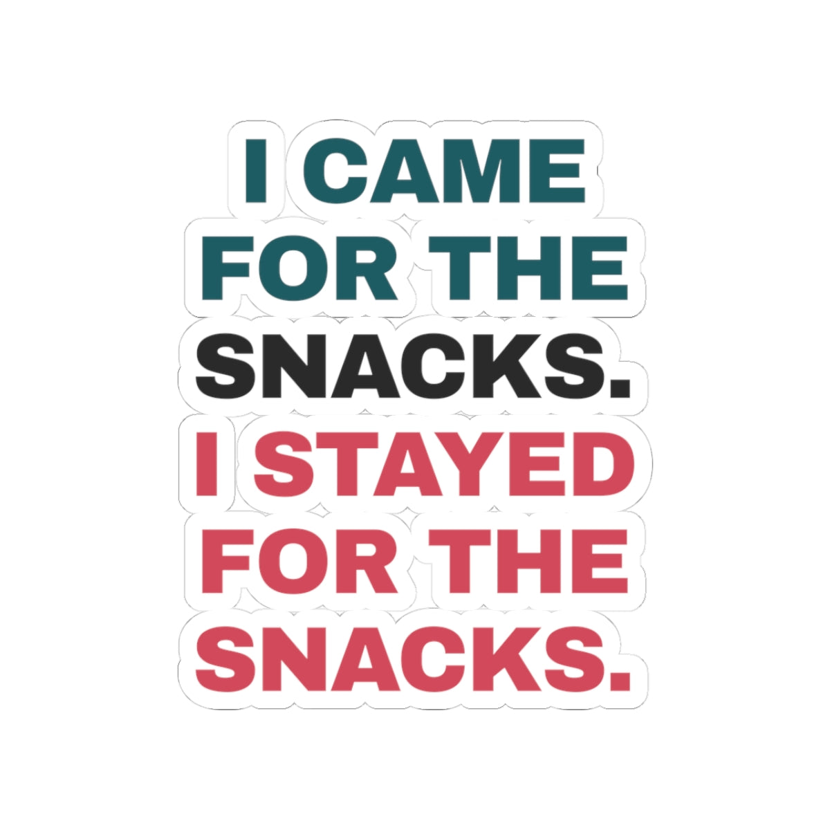 Funny Snack Lover Sticker I Came For The Snacks