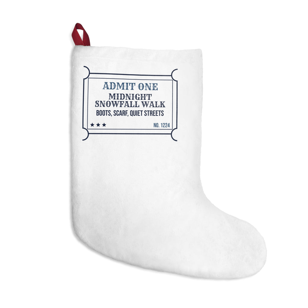 Christmas Stocking Midnight Snowfall Walk Ticket Cozy Winter Cup