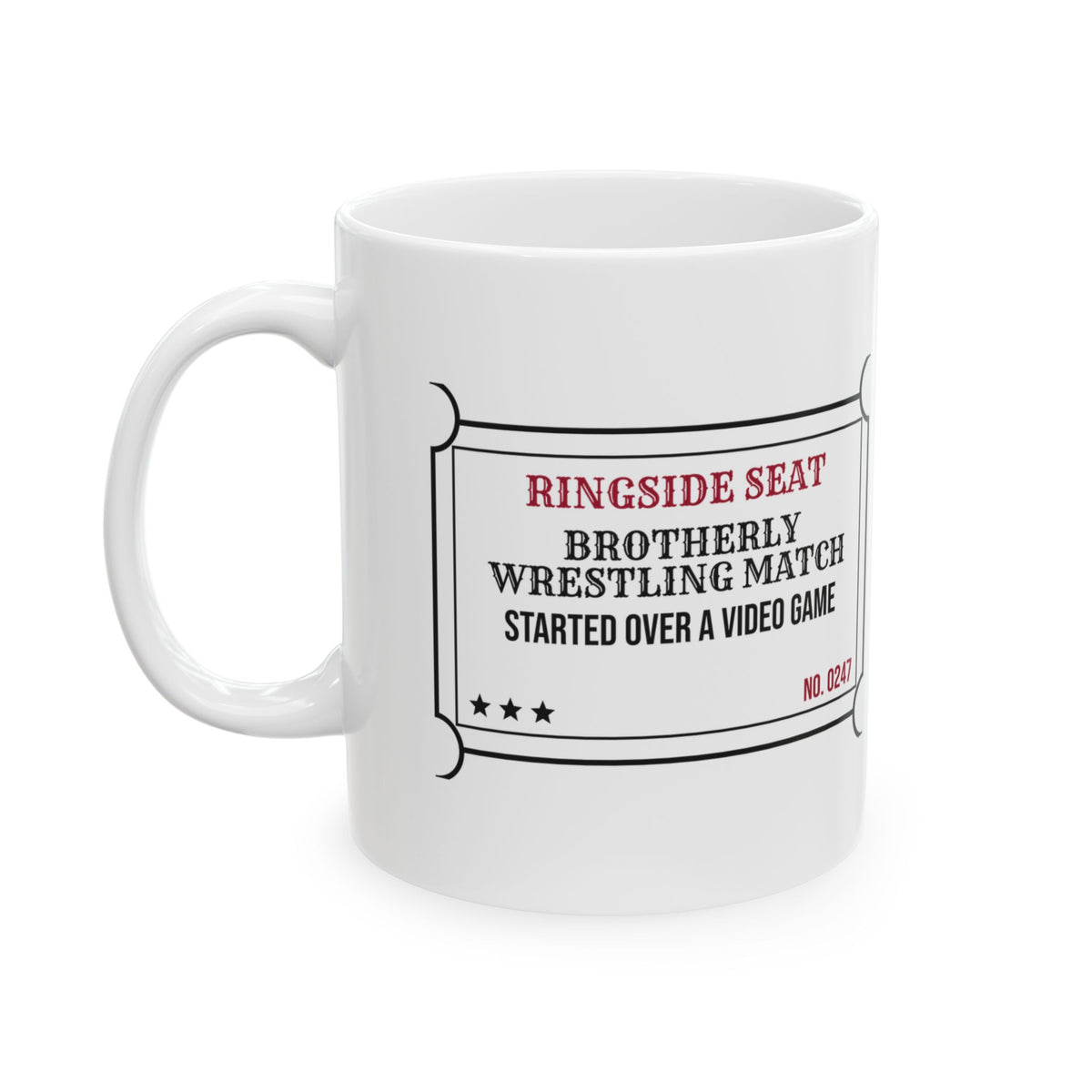 Boy Mom Coffee Mug Ringside Seat Brothers Wrestling