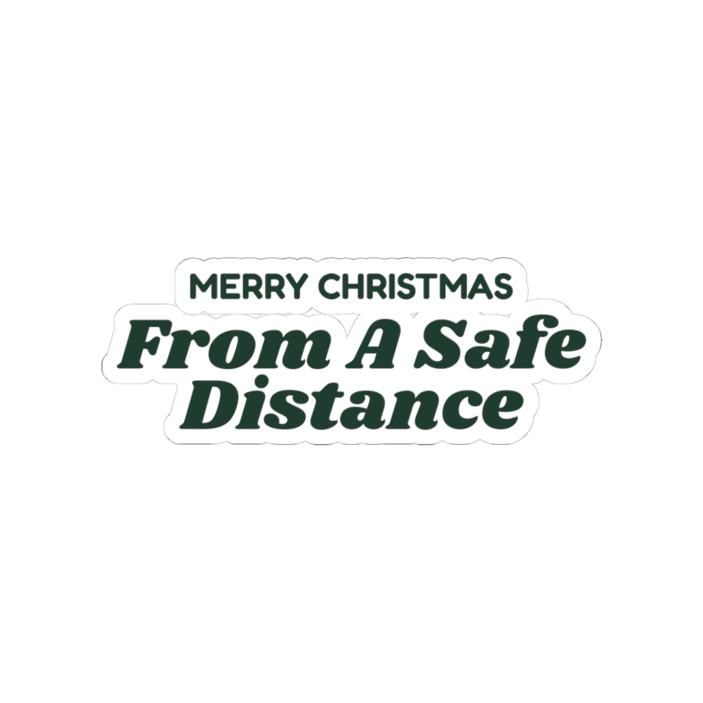 Funny Introvert Christmas Sticker Merry Christmas From A Safe Distance