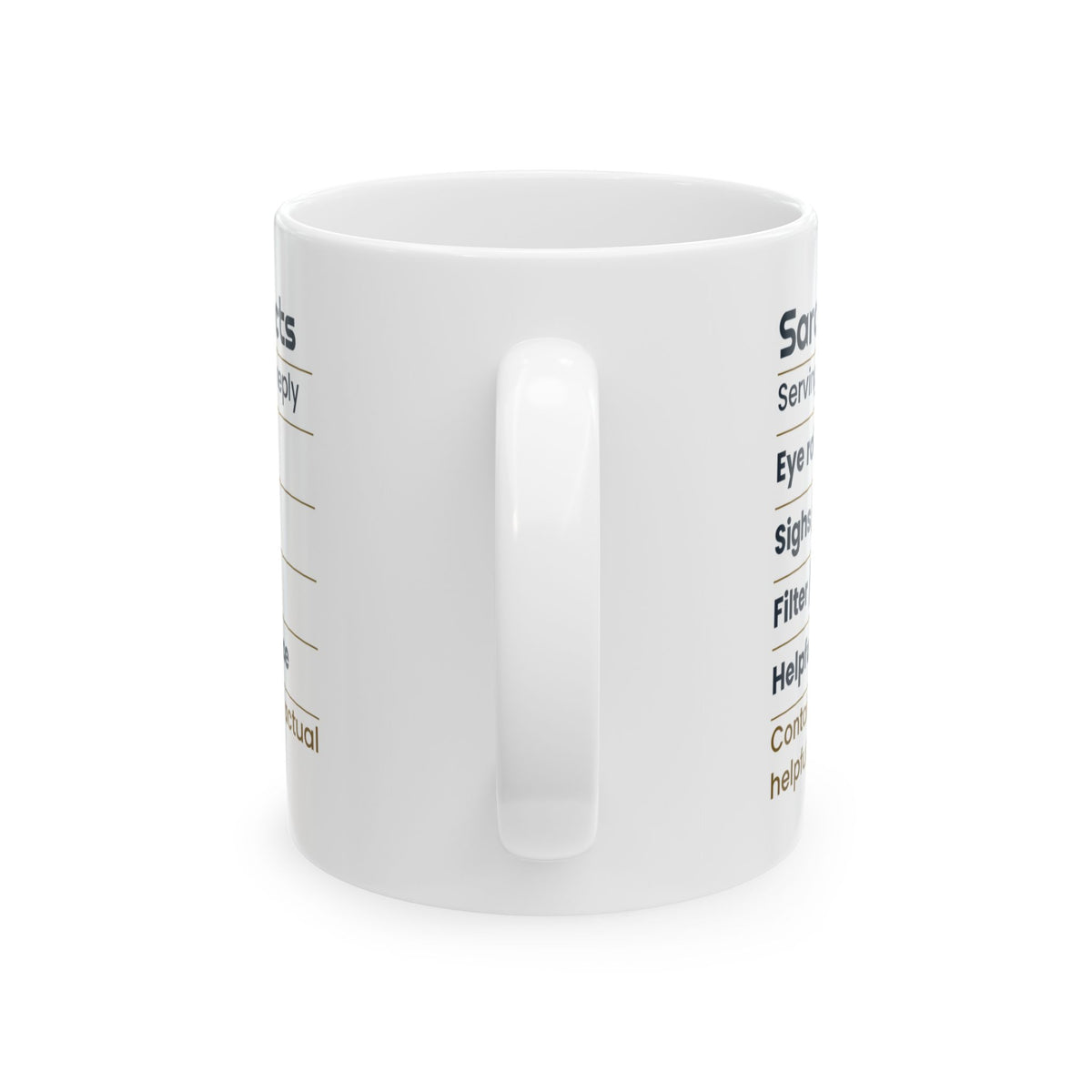 Funny Sarcastic Coffee Mug Sarcasm Facts Label For Coworkers