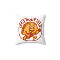 Taco Bout Fun Funny Retro Taco Pun Throw Pillow